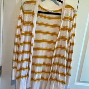 Mustard Striped Maurices Cardigan